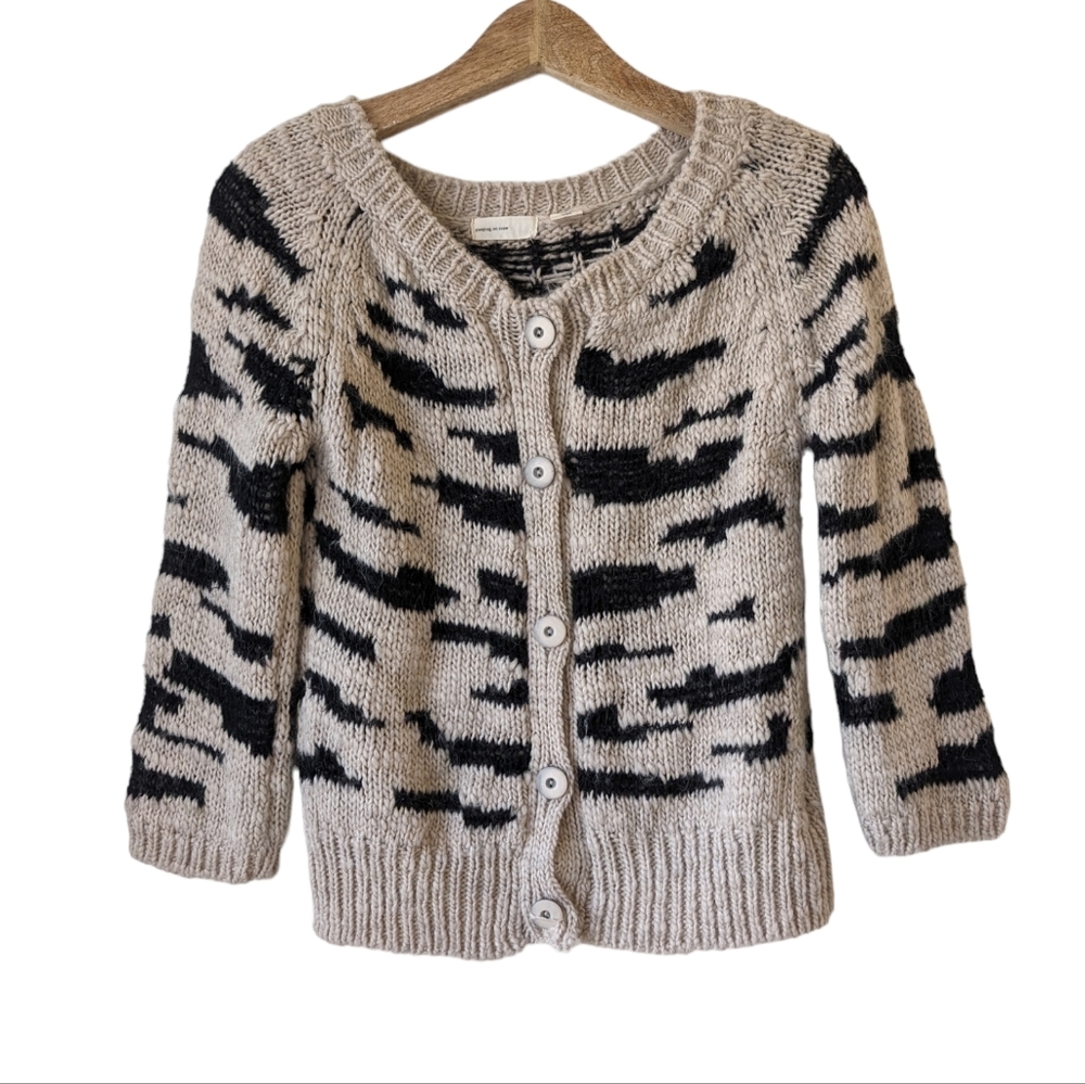 Anthropologie Sleeping on Snow Cardigan Sweater Wool Mohair SOFT